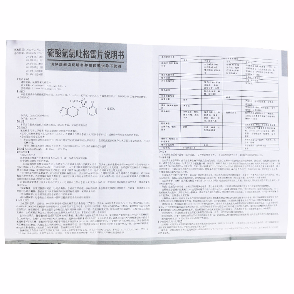 硫酸氢氯吡格雷片(帅泰)