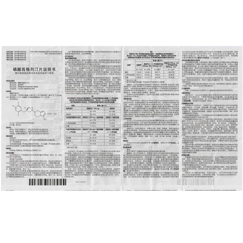 磷酸西格列汀片（捷诺维）