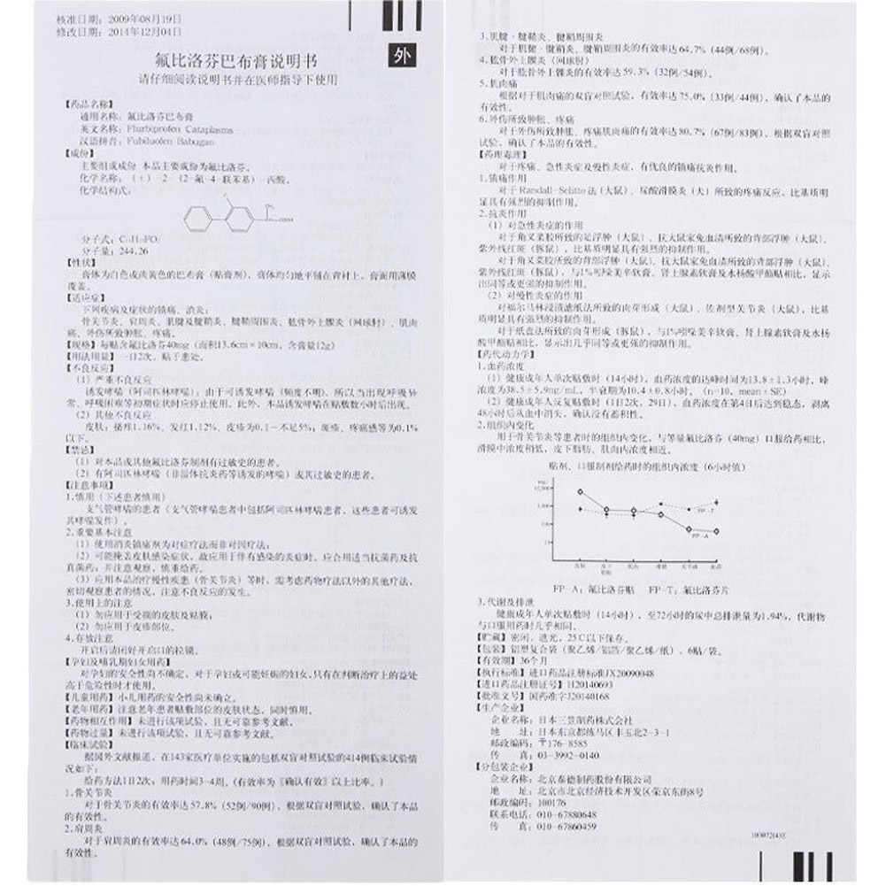 氟比洛芬凝胶贴膏(泽普思)